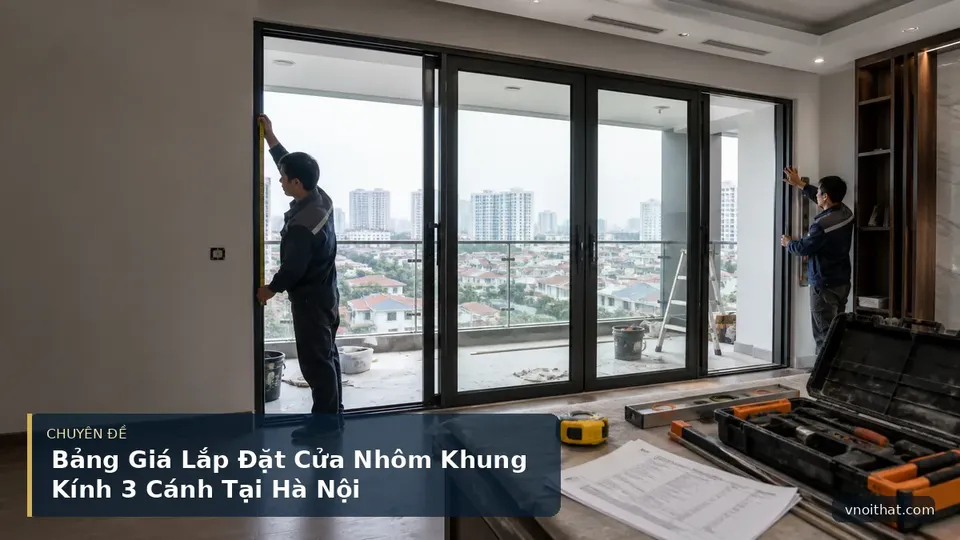 Bảng Giá Lắp Đặt Cửa Nhôm Khung Kính 3 Cánh Tại Hà Nội