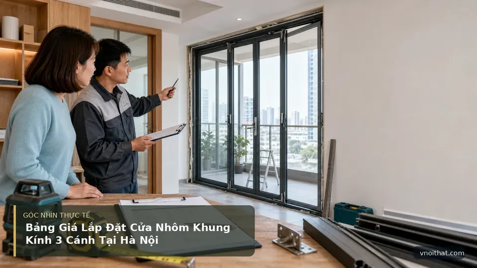 Bảng Giá Lắp Đặt Cửa Nhôm Khung Kính 3 Cánh Tại Hà Nội — hình minh họa nội thất