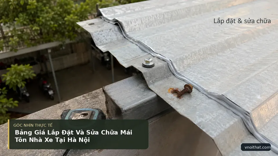 Chi tiết minh họa nội thất trong bài Bảng Giá Lắp Đặt Và Sửa Chữa Mái Tôn Nhà Xe Tại Hà Nội