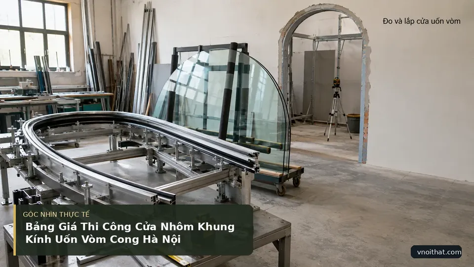 Chi tiết minh họa nội thất trong bài Bảng Giá Thi Công Cửa Nhôm Khung Kính Uốn Vòm Cong Hà Nội