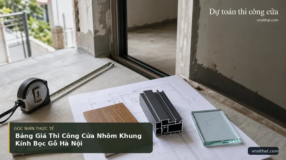 Chi tiết minh họa nội thất trong bài Bảng Giá Thi Công Cửa Nhôm Khung Kính Bọc Gỗ Hà Nội