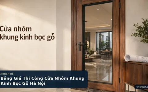 Bảng Giá Thi Công Cửa Nhôm Khung Kính Bọc Gỗ Hà Nội