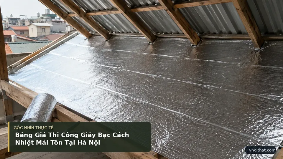 Chi tiết minh họa nội thất trong bài Bảng Giá Thi Công Giấy Bạc Cách Nhiệt Mái Tôn Tại Hà Nội