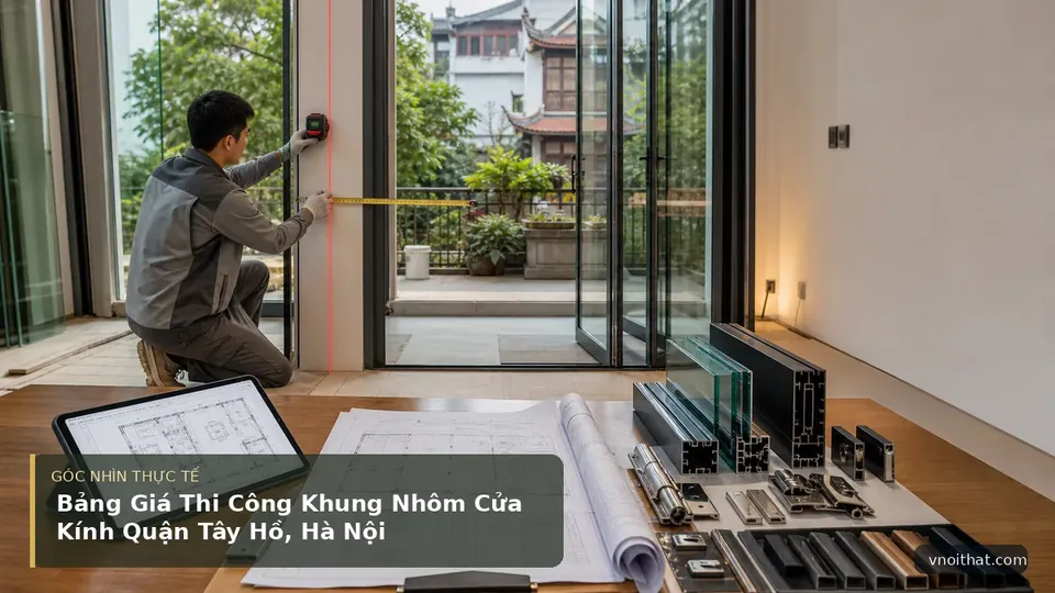 Bảng Giá Thi Công Khung Nhôm Cửa Kính Quận Tây Hồ, Hà Nội — hình minh họa nội thất
