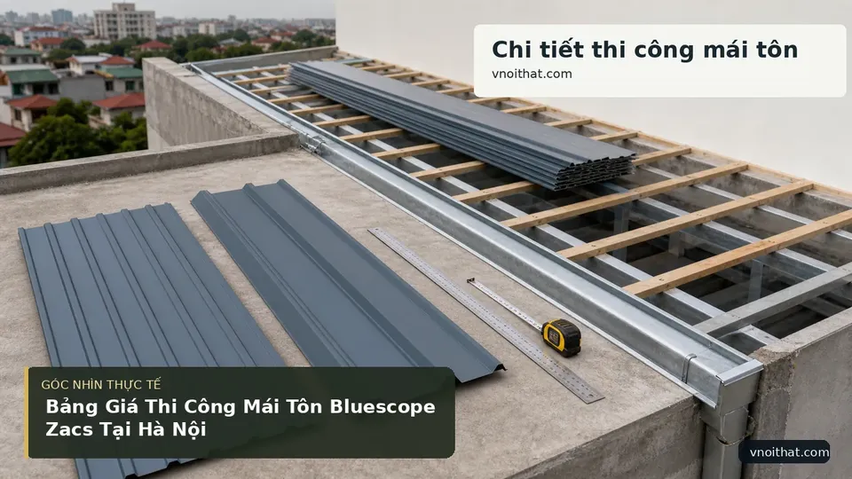 Chi tiết minh họa nội thất trong bài Bảng Giá Thi Công Mái Tôn Bluescope Zacs Tại Hà Nội