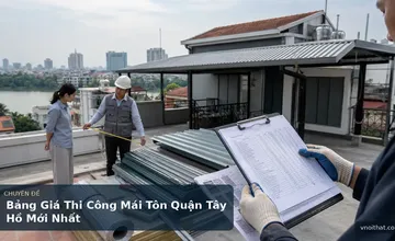Bảng Giá Thi Công Mái Tôn Quận Tây Hồ Mới Nhất