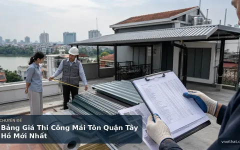 Bảng Giá Thi Công Mái Tôn Quận Tây Hồ Mới Nhất