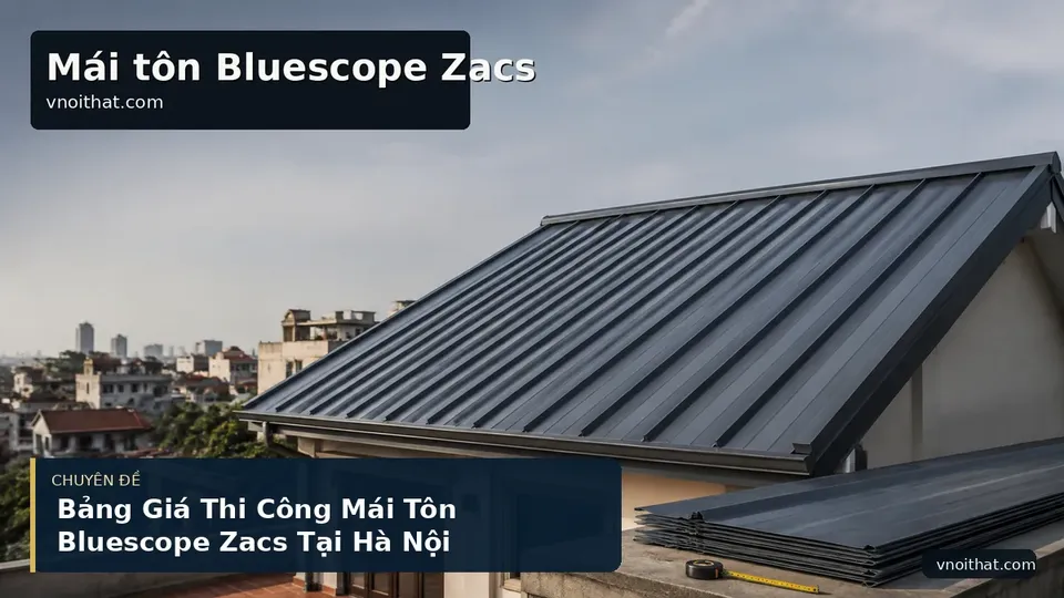 Bảng Giá Thi Công Mái Tôn Bluescope Zacs Tại Hà Nội