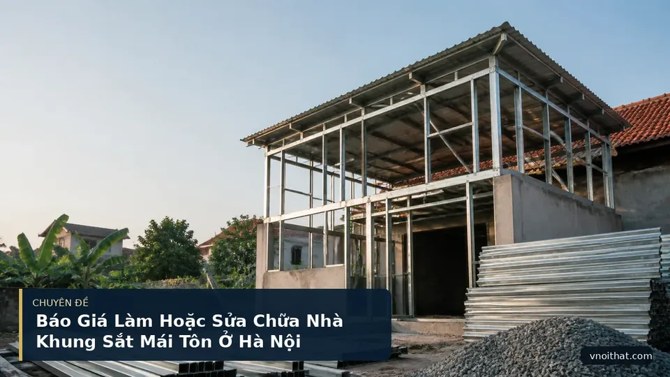 Báo Giá Làm Hoặc Sửa Chữa Nhà Khung Sắt Mái Tôn Ở Hà Nội