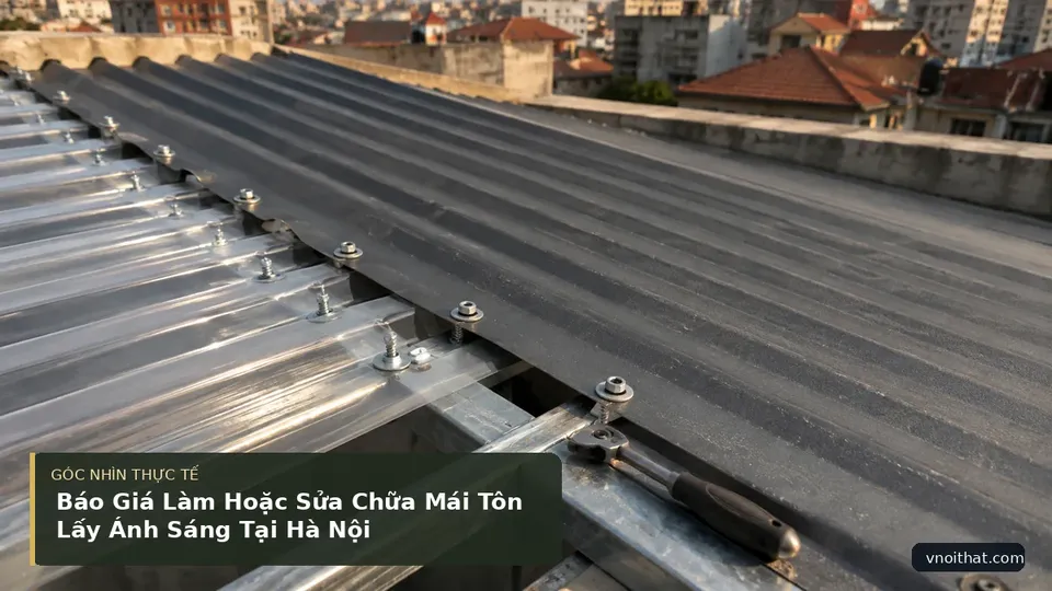 Chi tiết minh họa nội thất trong bài Báo Giá Làm Hoặc Sửa Chữa Mái Tôn Lấy Ánh Sáng Tại Hà Nội