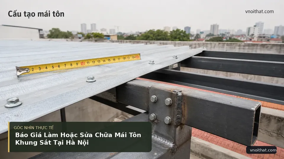 Chi tiết minh họa nội thất trong bài Báo Giá Làm Hoặc Sửa Chữa Mái Tôn Khung Sắt Tại Hà Nội