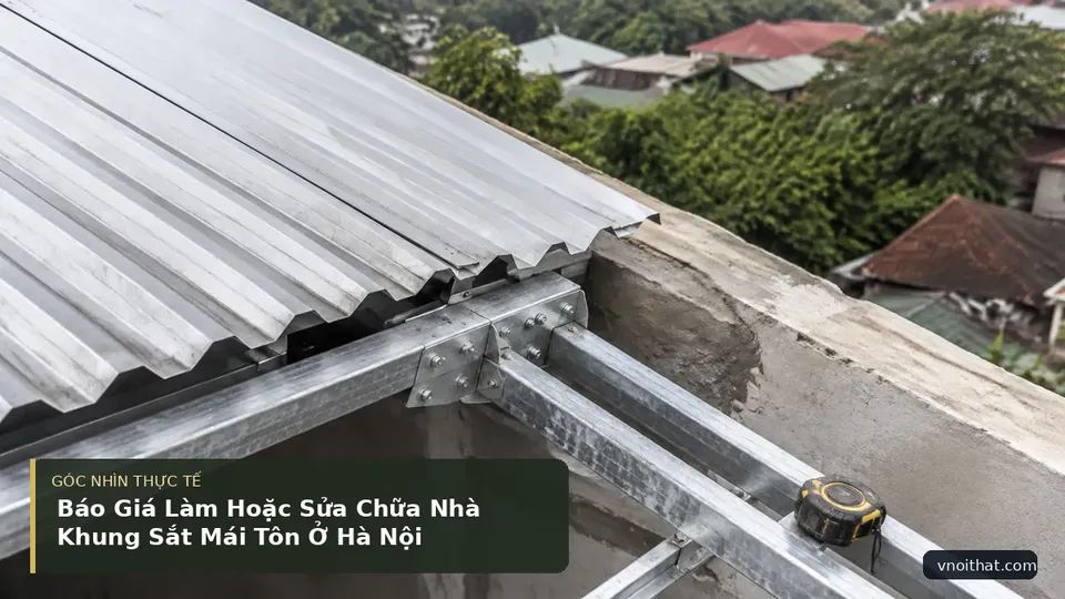 Chi tiết minh họa nội thất trong bài Báo Giá Làm Hoặc Sửa Chữa Nhà Khung Sắt Mái Tôn Ở Hà Nội