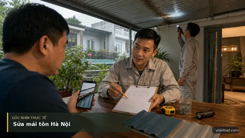 Báo Giá Làm Và Sửa Chữa Mái Tôn Đẹp Rẻ Xịn Tại Hà Nội — hình minh họa nội thất