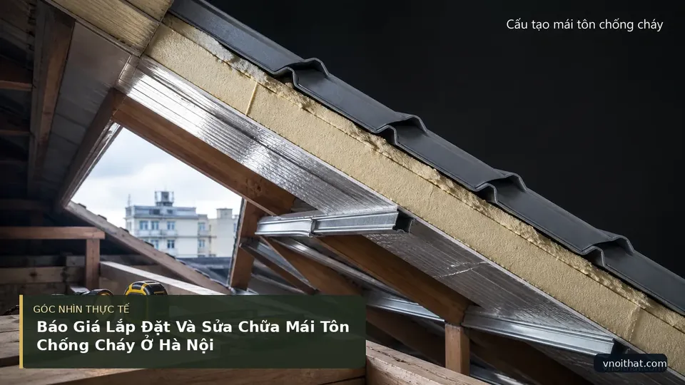Chi tiết minh họa nội thất trong bài Báo Giá Lắp Đặt Và Sửa Chữa Mái Tôn Chống Cháy Ở Hà Nội
