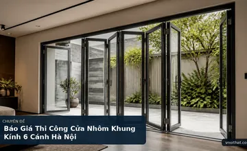 Báo Giá Thi Công Cửa Nhôm Khung Kính 6 Cánh Hà Nội