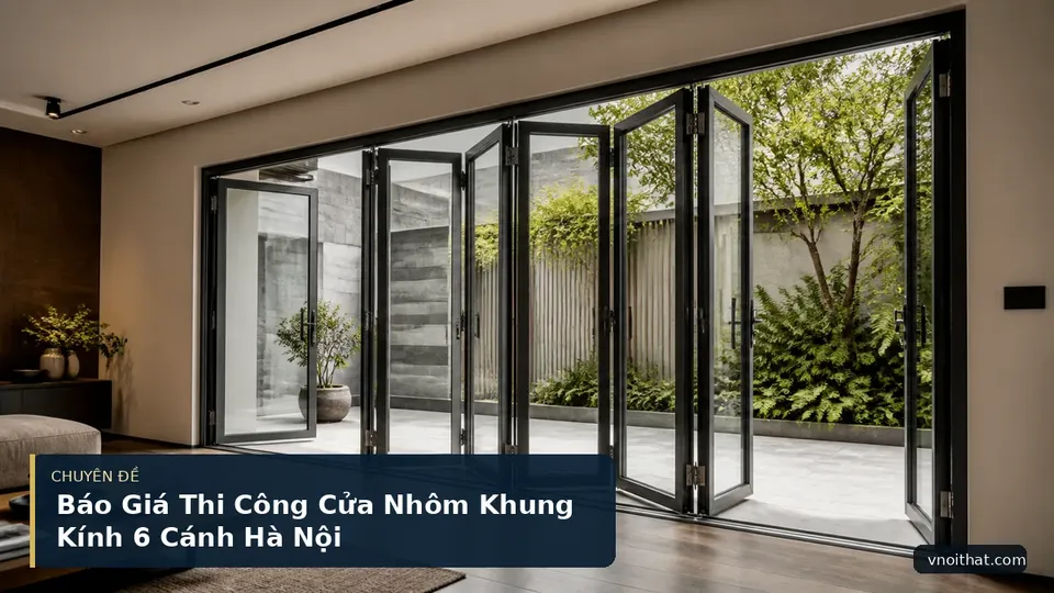 Báo Giá Thi Công Cửa Nhôm Khung Kính 6 Cánh Hà Nội