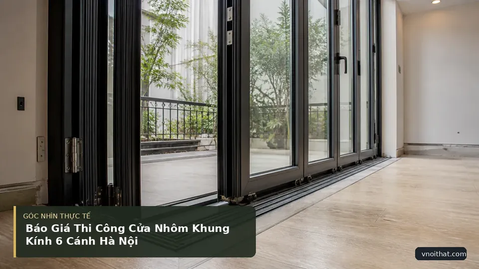 Chi tiết minh họa nội thất trong bài Báo Giá Thi Công Cửa Nhôm Khung Kính 6 Cánh Hà Nội