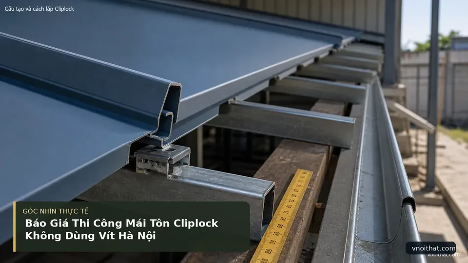 Chi tiết minh họa nội thất trong bài Báo Giá Thi Công Mái Tôn Cliplock Không Dùng Vít Hà Nội