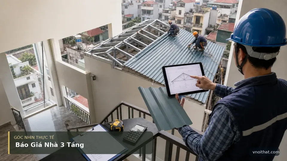 Báo Giá Xây Dựng Nhà 3 Tầng Mái Tôn Ở Hà Nội — hình minh họa nội thất