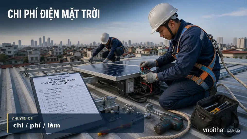 Chi Phí Làm Hoặc Sửa Chữa Pin Mặt Trời Mái Tôn Hà Nội
