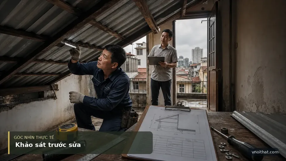 Chi Phí Làm Hoặc Sửa Chữa Mái Tôn 1 Mái Tại Hà Nội — hình minh họa nội thất