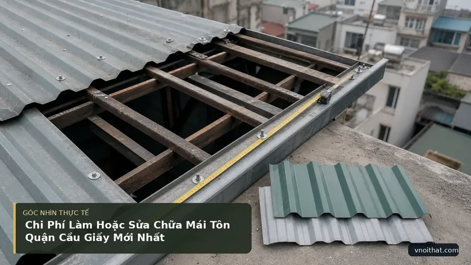 Chi tiết minh họa nội thất trong bài Chi Phí Làm Hoặc Sửa Chữa Mái Tôn Quận Cầu Giấy Mới Nhất