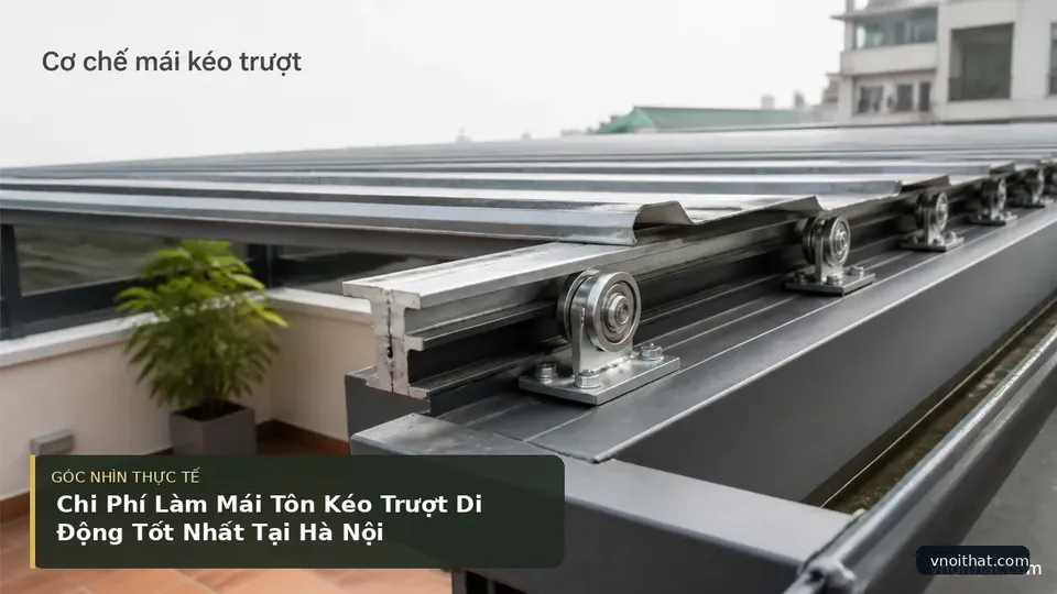 Chi tiết minh họa nội thất trong bài Chi Phí Làm Mái Tôn Kéo Trượt Di Động Tốt Nhất Tại Hà Nội