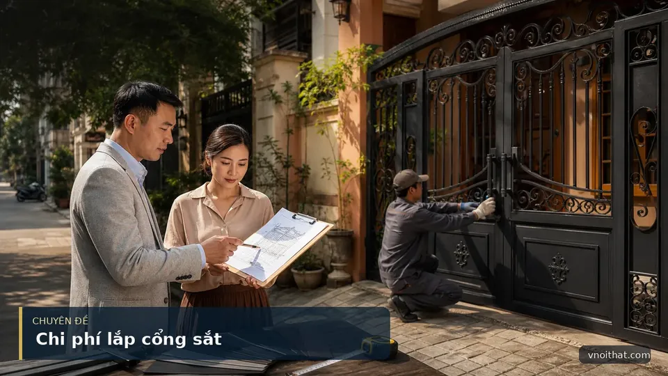Chi Phí Lắp Đặt Cửa Cổng Sắt Cho Nhà Phố Hà Nội
