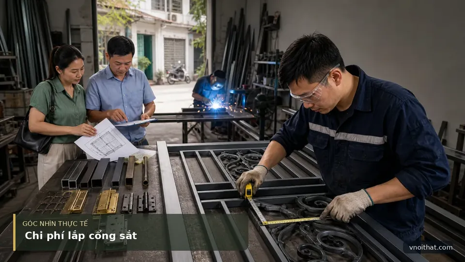 Chi Phí Lắp Đặt Cửa Cổng Sắt Cho Nhà Phố Hà Nội — hình minh họa nội thất