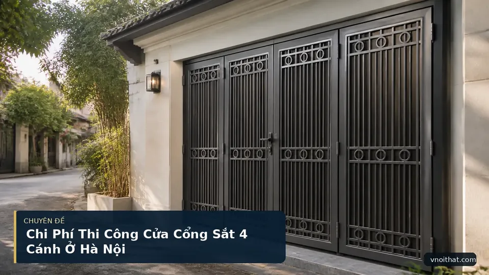Chi Phí Thi Công Cửa Cổng Sắt 4 Cánh Ở Hà Nội