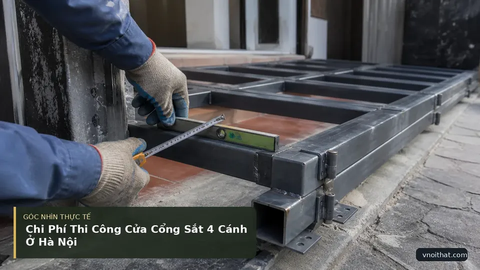 Chi tiết minh họa nội thất trong bài Chi Phí Thi Công Cửa Cổng Sắt 4 Cánh Ở Hà Nội