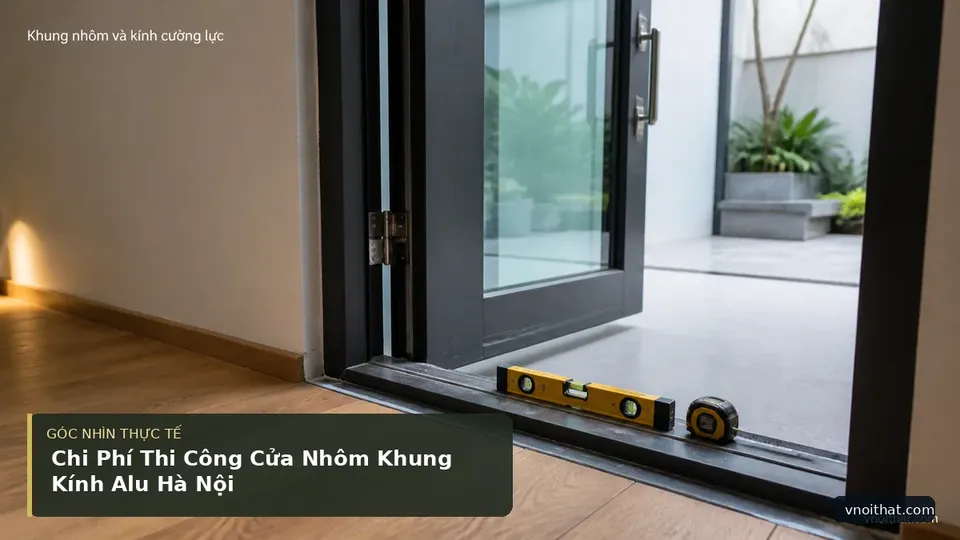Chi tiết minh họa nội thất trong bài Chi Phí Thi Công Cửa Nhôm Khung Kính Alu Hà Nội