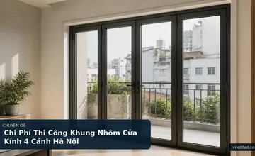 Chi Phí Thi Công Khung Nhôm Cửa Kính 4 Cánh Hà Nội