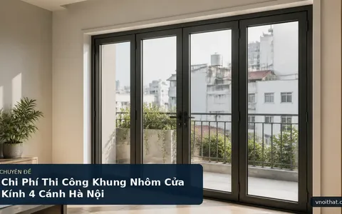Chi Phí Thi Công Khung Nhôm Cửa Kính 4 Cánh Hà Nội