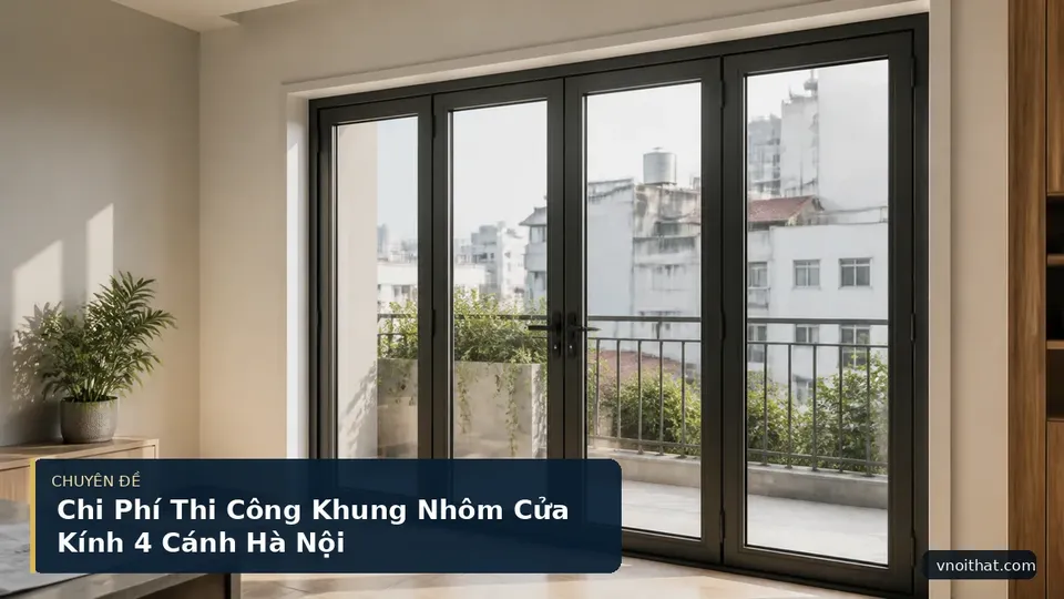 Chi Phí Thi Công Khung Nhôm Cửa Kính 4 Cánh Hà Nội