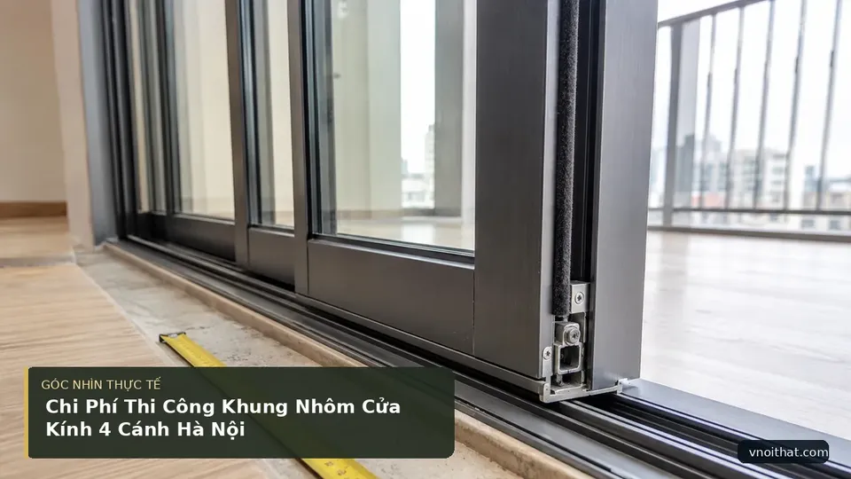 Chi tiết minh họa nội thất trong bài Chi Phí Thi Công Khung Nhôm Cửa Kính 4 Cánh Hà Nội