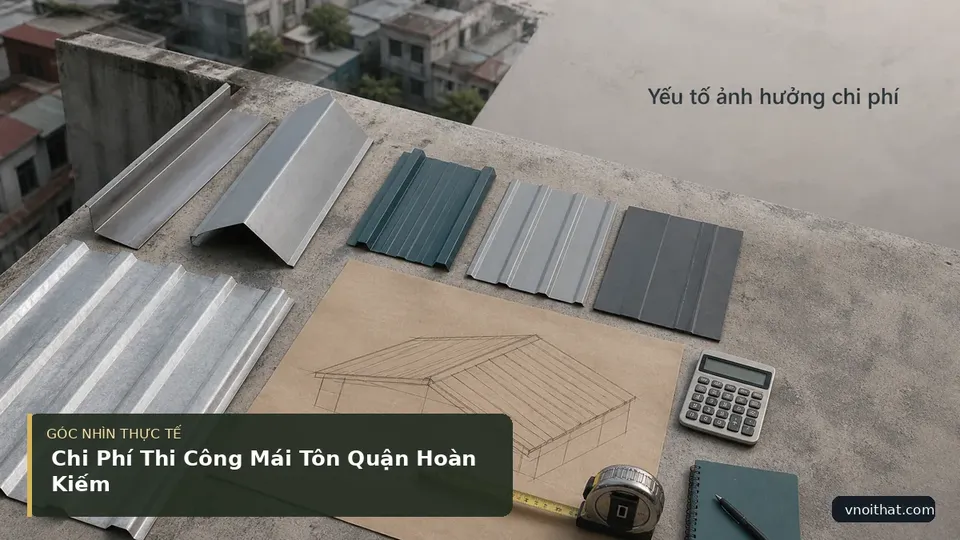 Chi tiết minh họa nội thất trong bài Chi Phí Thi Công Mái Tôn Quận Hoàn Kiếm