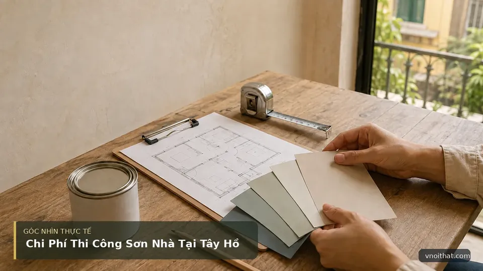 Chi tiết minh họa nội thất trong bài Chi Phí Thi Công Sơn Nhà Tại Tây Hồ