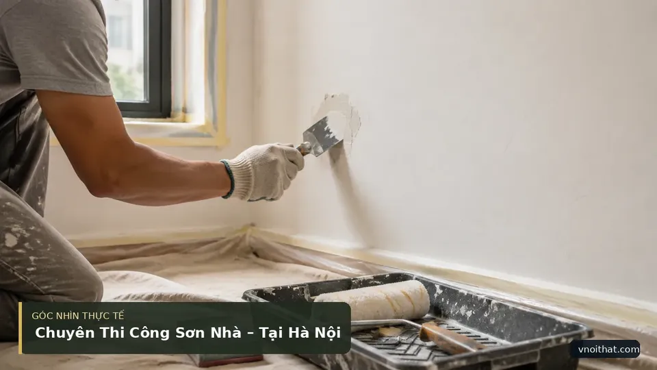 Chi tiết minh họa nội thất trong bài Chuyên Thi Công Sơn Nhà – Tại Hà Nội