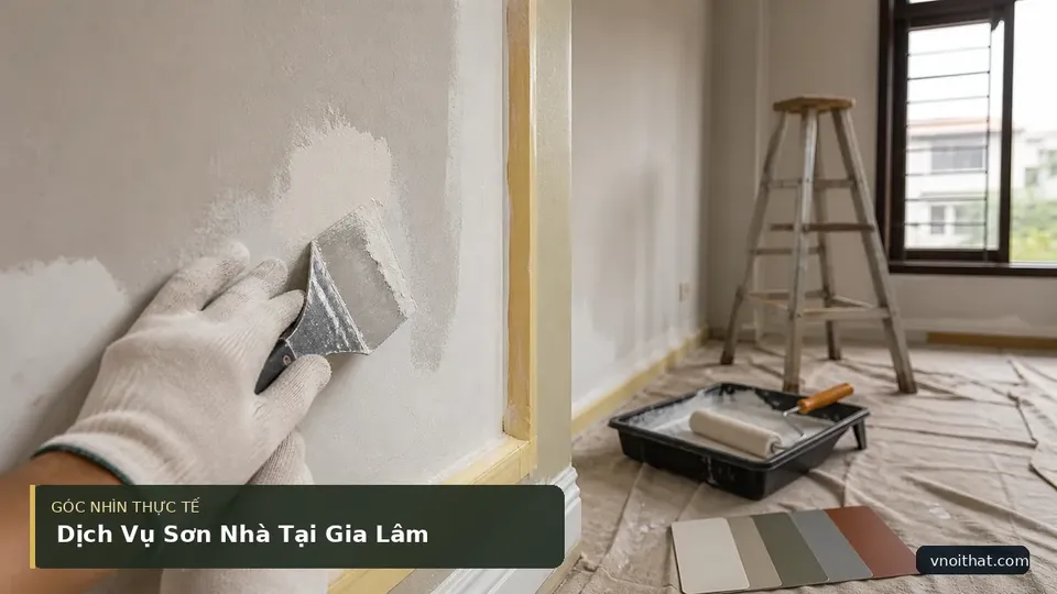Chi tiết minh họa nội thất trong bài Dịch Vụ Sơn Nhà Tại Gia Lâm