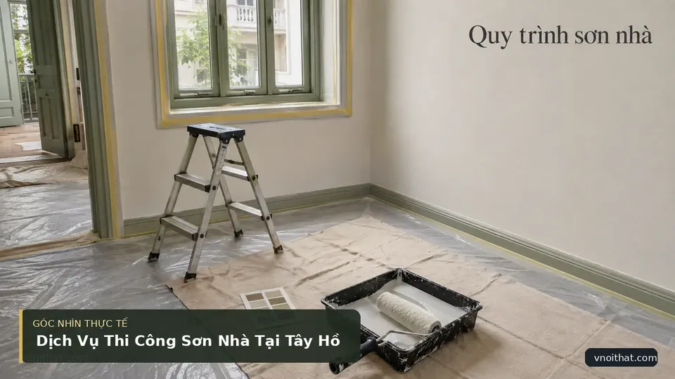 Chi tiết minh họa nội thất trong bài Dịch Vụ Thi Công Sơn Nhà Tại Tây Hồ