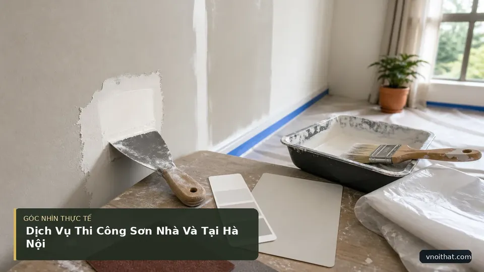 Chi tiết minh họa nội thất trong bài Dịch Vụ Thi Công Sơn Nhà Và Tại Hà Nội