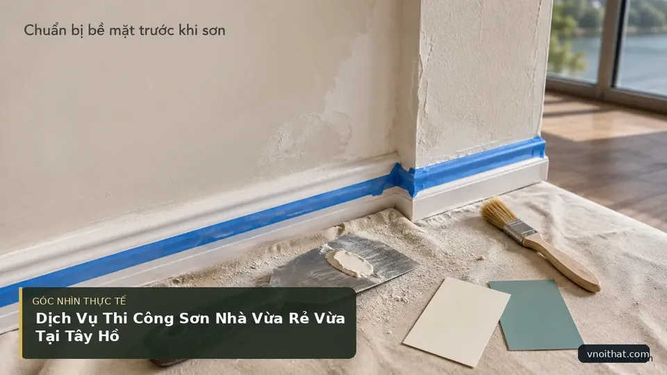Chi tiết minh họa nội thất trong bài Dịch Vụ Thi Công Sơn Nhà Vừa Rẻ Vừa Tại Tây Hồ