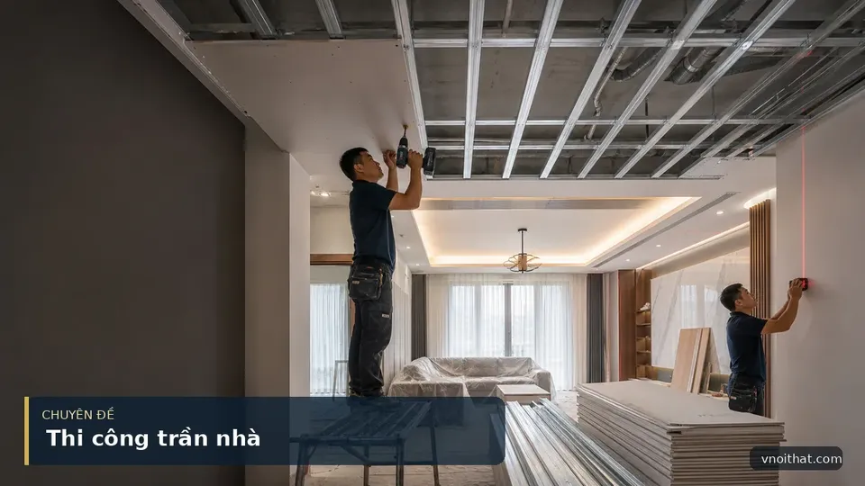 Dịch Vụ Thi Công Trần Nhà Thạch Cao