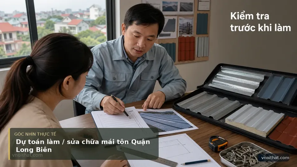 Dự toán làm / sửa chữa mái tôn Quận Long Biên — hình minh họa nội thất