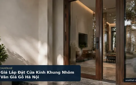 Giá Lắp Đặt Cửa Kính Khung Nhôm Vân Giả Gỗ Hà Nội