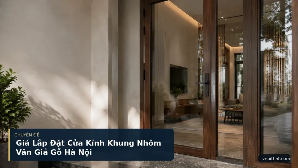 Giá Lắp Đặt Cửa Kính Khung Nhôm Vân Giả Gỗ Hà Nội
