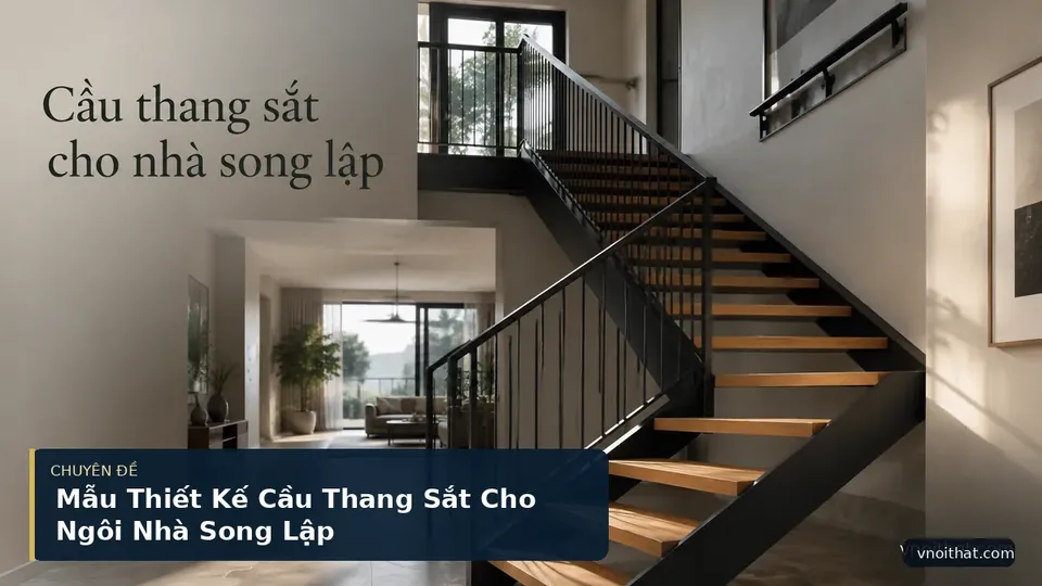 Mẫu Thiết Kế Cầu Thang Sắt Cho Ngôi Nhà Song Lập