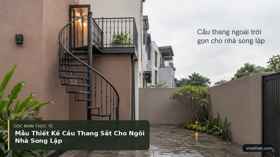 Chi tiết minh họa nội thất trong bài Mẫu Thiết Kế Cầu Thang Sắt Cho Ngôi Nhà Song Lập