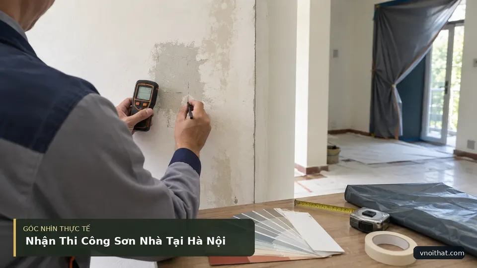 Chi tiết minh họa nội thất trong bài Nhận Thi Công Sơn Nhà Tại Hà Nội